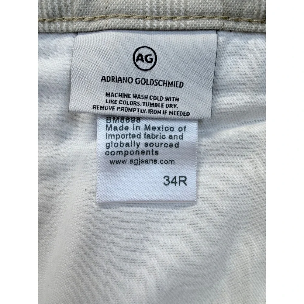 AG Adriano Goldschmied The Marshall Slim Trouser Mens 35x28 Tan Plaid Pants